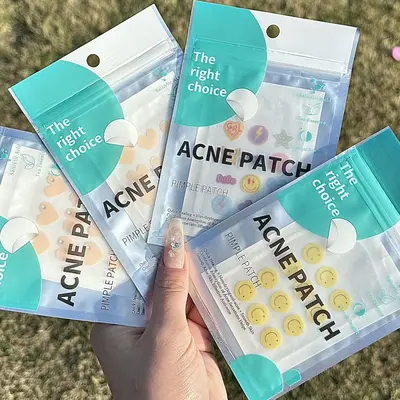 Cute Rhinestone Pimple Patches, Multi-Colored Hydrocolloid Acne Patches - 4