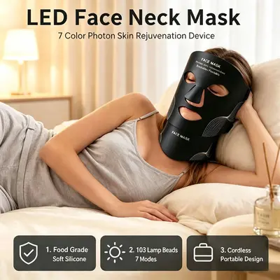 Silikon kırmızı ışık maskesi cihazı Rus sınır ötesi ev tipi LED yüz spektrometresi kızılötesi renkli foton güzellik maskesi