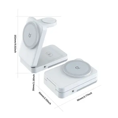 Faltbare 3-in-1 Magnet-Ladestation für Apple-Handy, Kopfhörer und Uhr