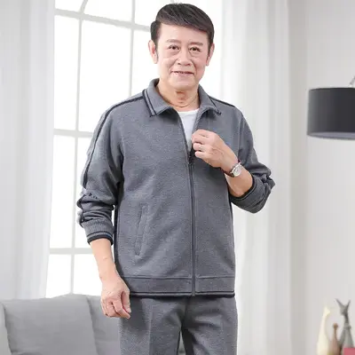 Men's Spring Autumn Casual Two-Piece Sweatshirt Set, Plus Size - 7