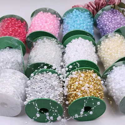 Artificial Baby's Breath Chain Jewelry Accessory, Beaded Decor Chain