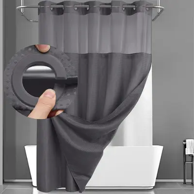Waffle Shower Curtain, Double Layer, Polyester, Waterproof and Mildew-Proof - 10