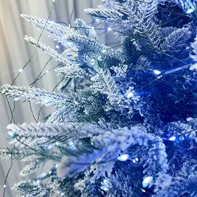Noel ağacı ışık dize led yıldız dekorasyon atmosfer ışığı koyu yeşil bakır tel ile açık su geçirmez Noel dekorasyon ışıkları