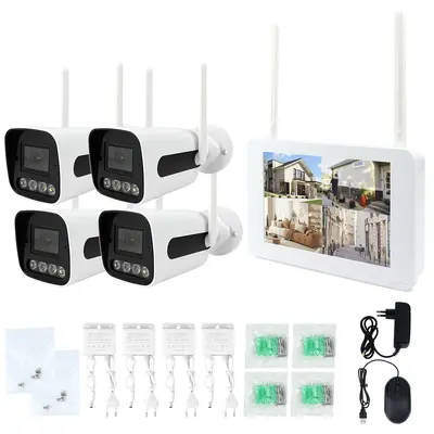 4-channel HD color monitoring kit with display, CCTV system with intercom - 6