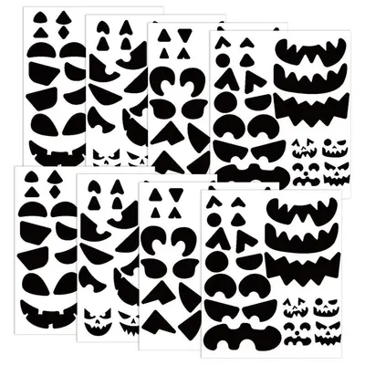 Halloween Pumpkin Face Decoration Stickers, Self-Adhesive