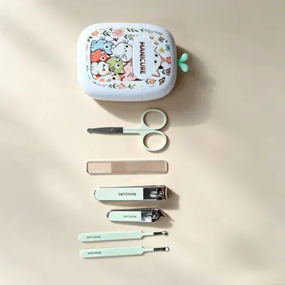卡通款指甲刀套装六件套可爱创意修甲专用指甲钳便携收纳美甲工具 - 8