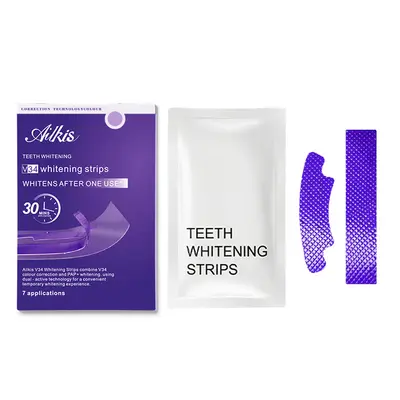 Purple Teeth Whitening Strips, Removes Smoke Stains, 7 Pieces - 6