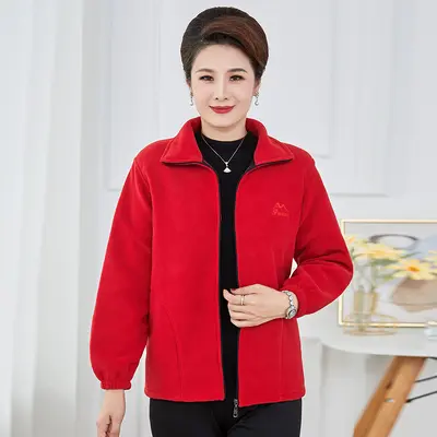 Plus-Size Fleece Jacket for Middle-Aged and Elderly - 7