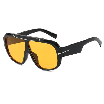 Large T-Frame Aviator Sunglasses, Unisex Fashion Style - 11
