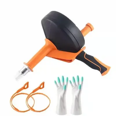 Hand-Crank Electric Drum-Type Pipe Drain Cleaner for Sinks and Toilets