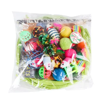 Cat Toy Set with Tunnel and Bell Teaser Wand, Combo Pack - 6