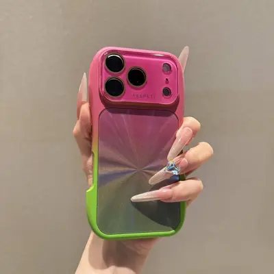 Gradient aurora dual-colour phone case, large window design, compatible iPhone 16-18 Pro M - 10
