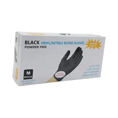 Factory Disposable Black Composite Nitrile Gloves Modified PVC Beauty Hairdressing Tattoo Auto Repair Wear-Resistant Snug Fit Hand