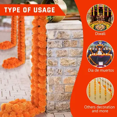 Ringelblumen-Blütengirlande für Día de los Muertos und Hochzeiten