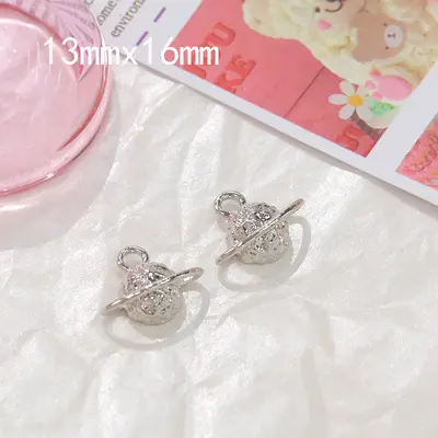 Silver Zircon Bow, Cross, Star and Rose Pendant for Handmade DIY Jewelry Making - 9