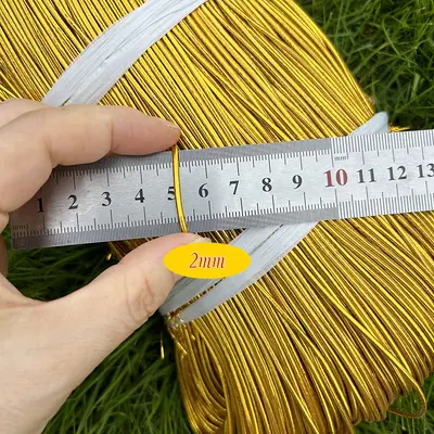 Altın ve gümüş renkli yuvarlak 2mm elastik ip, orta kalınlıkta altın renk elastik şerit, alkol ambalaj kutusu aksesuarı yuvarlak lastik bant