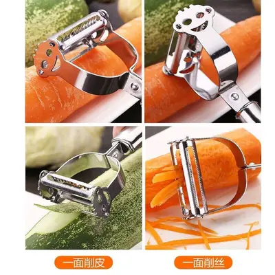 Stainless steel peeling knife, three-in-one