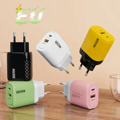 120W Fast Charger, Compatible with Apple and Huawei, Dual-Port A+C - 7