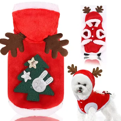 Weihnachtliche Winterkleidung für Hunde und Katzen mit Rentiermotiv