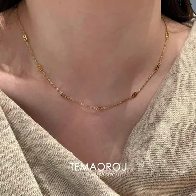 Ince stil boyun zinciri, choker kolye - 1