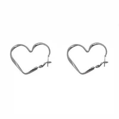 Ring earrings, geometric textured metal, niche design - 5