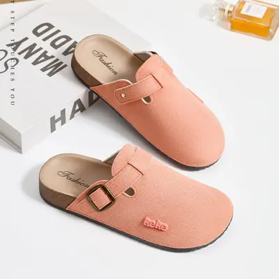 Производитель напрямую 2025 Тапочки-полутапочки унисекс в стиле Birkenstock с пробковой подошвой и закрытым носком для мужчин и женщин, нескользящие женские туфли в стиле Birkenstock