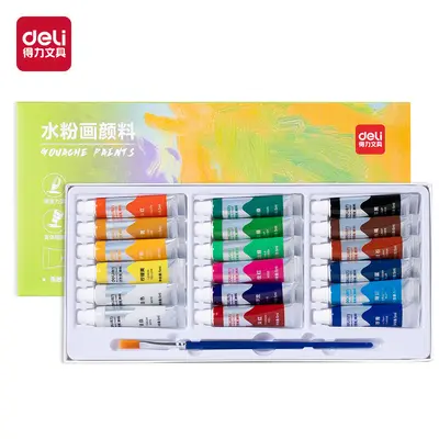 Deli gouache paint set, 12-24 colors for children - 5