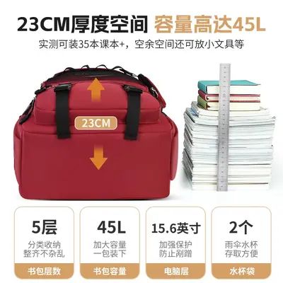 Unisex Waterproof School and Travel Backpack, Large Capacity - 4