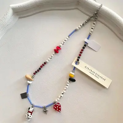 Bunte Emaille-Halskette, koreanischer Stil, Schlüsselbein-Kette - 10