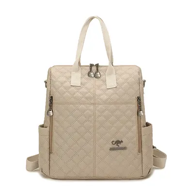 Women's Diamond Stitch Patchwork Commuter Backpack - 8