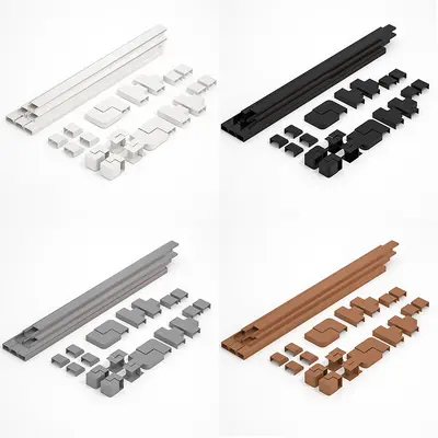 PVC Surface-Mounted Cable Trunking Set, Flame-Retardant, Self-Adhesive - 3