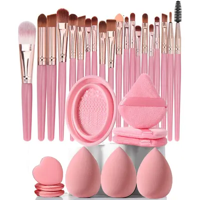 30-teiliges Makeup-Pinsel-Werkzeugsortiment, komplettes Set, Anfänger-geeignet, tragbar, Reise-Makeup-Schwämme, komplettes Make-up-Set - 8