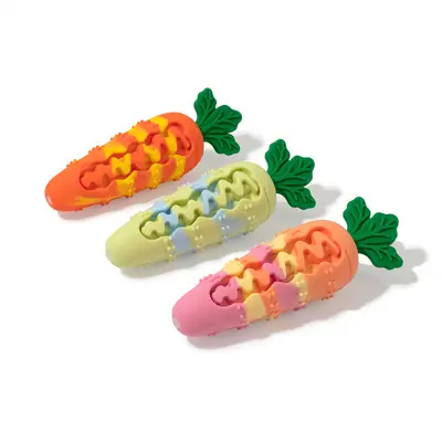 Silicone Squeaker Dog Toy, Carrot Shape, Bite-Resistant - 5