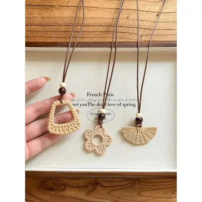 Necklace, silver, neo-Chinese style, long chain