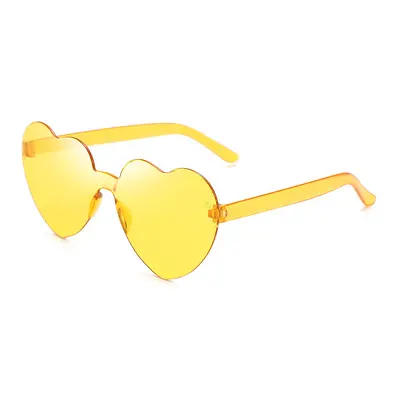 Heart-Shaped Frameless Jelly Color Sunglasses - 12
