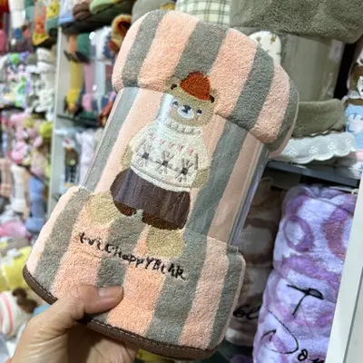 Cartoon towel set, coral velvet, quick-drying