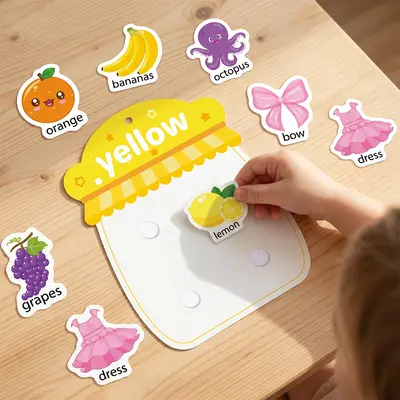 Early Education Number and Color Sticker Book, Quiet Book, Children's Craft Kit - 5