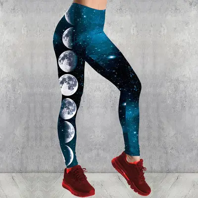 Hochtaillierte Sport-Leggings mit Wassertropfen-Print, Yogahose - 10