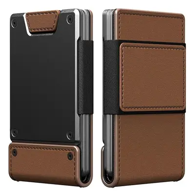 Herren-Metall-Kartenhülle, Crazy-Horse-Leder, RFID-Schutz - 7