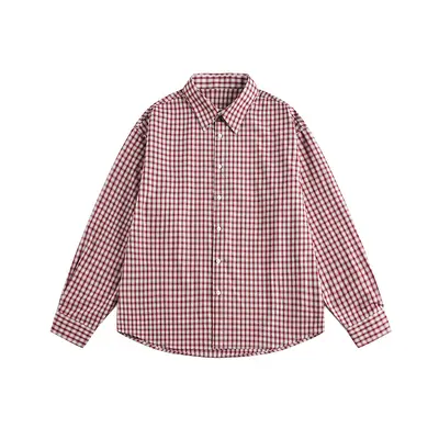 Unisex Plaid Shirt, 100% Cotton, Loose Fit, Drop Shoulder, Long Sleeve - 8