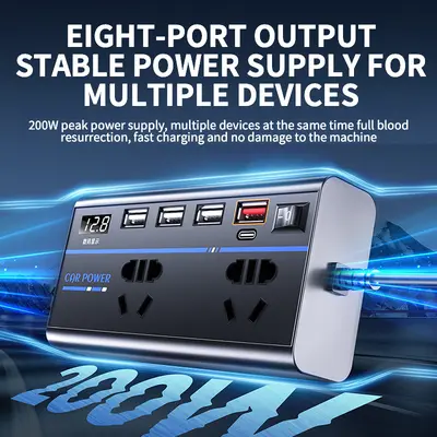 Car Inverter 12V/24V to 110V/220V with Type-C Fast Charging - 3