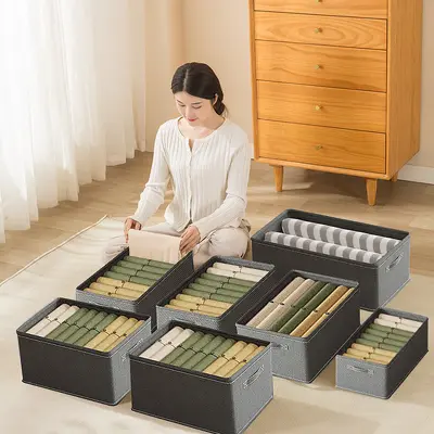 Extra large clothing storage box, thickened, stackable - 2
