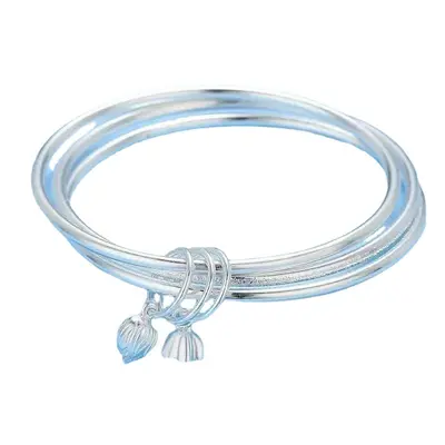 Silver-plated copper bracelet, closed design, couple style