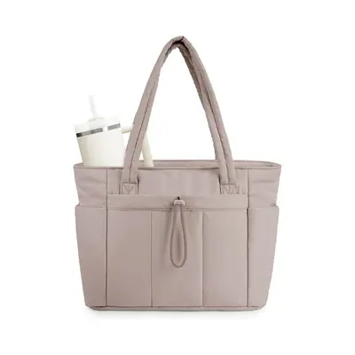 Stok Yeni Model Kapitoneli Tote Çanta Büyük Kapasiteli Kadın Çok Bölmeli Notebook Bilgisayar Çantası Kadın El Çantası Omuz Çantası - 8