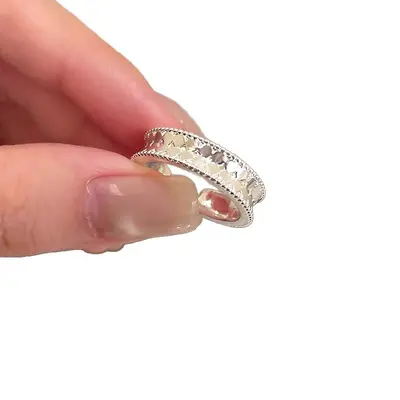 S925 Sterling Silver Twisted Ring Women Vintage Adjustable