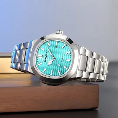 Shike Mei Stahlband Herrenuhr, Quarz, Leuchtkalender - 3