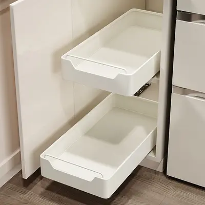 Under-sink pull-out drawer organizer with slide rails