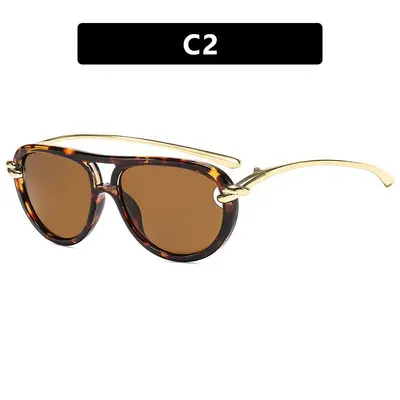 Sonnenbrille im Krötenform-Design mit doppeltem Steg - 8