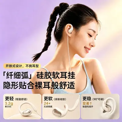 Wired ear-hook headphones Type-C with gaming microphone