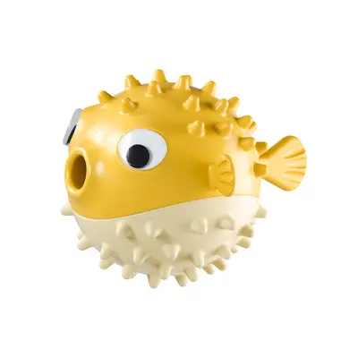 Dog Squeaky Bouncing Fish Toy, Teeth Cleaning, Chew-Resistant Treat Ball - 9